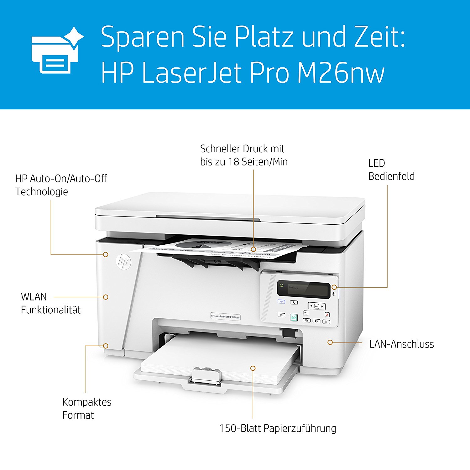 MÁY IN LASER ĐA NĂNG HP LASERJET PRO M26NW - T0L50A  ( IN - COPY - SCAN ) 