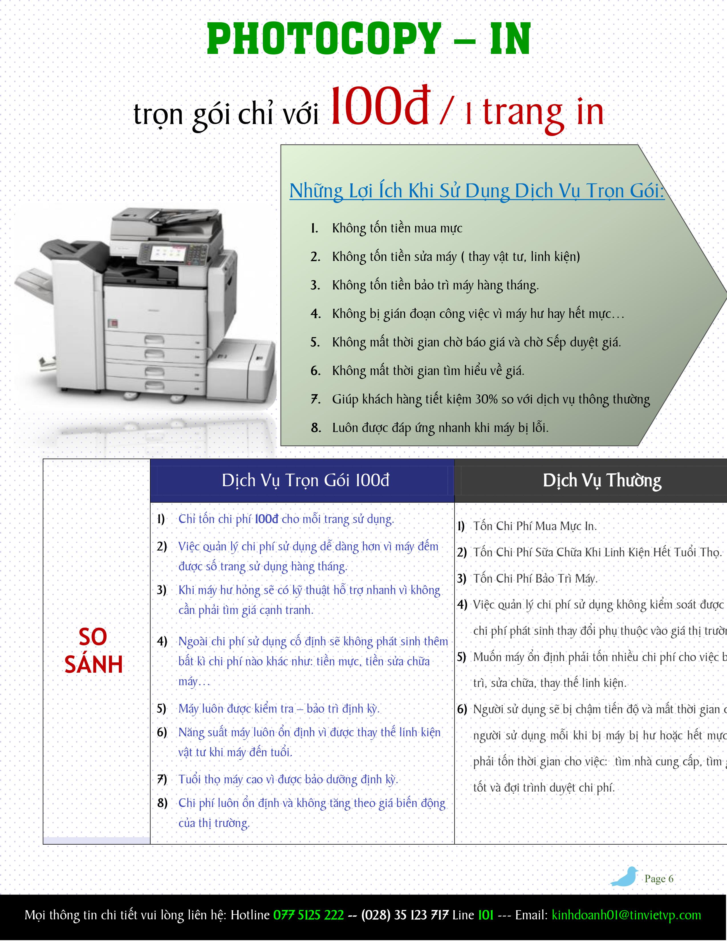 Trọn gói Photocopy = 100đ 